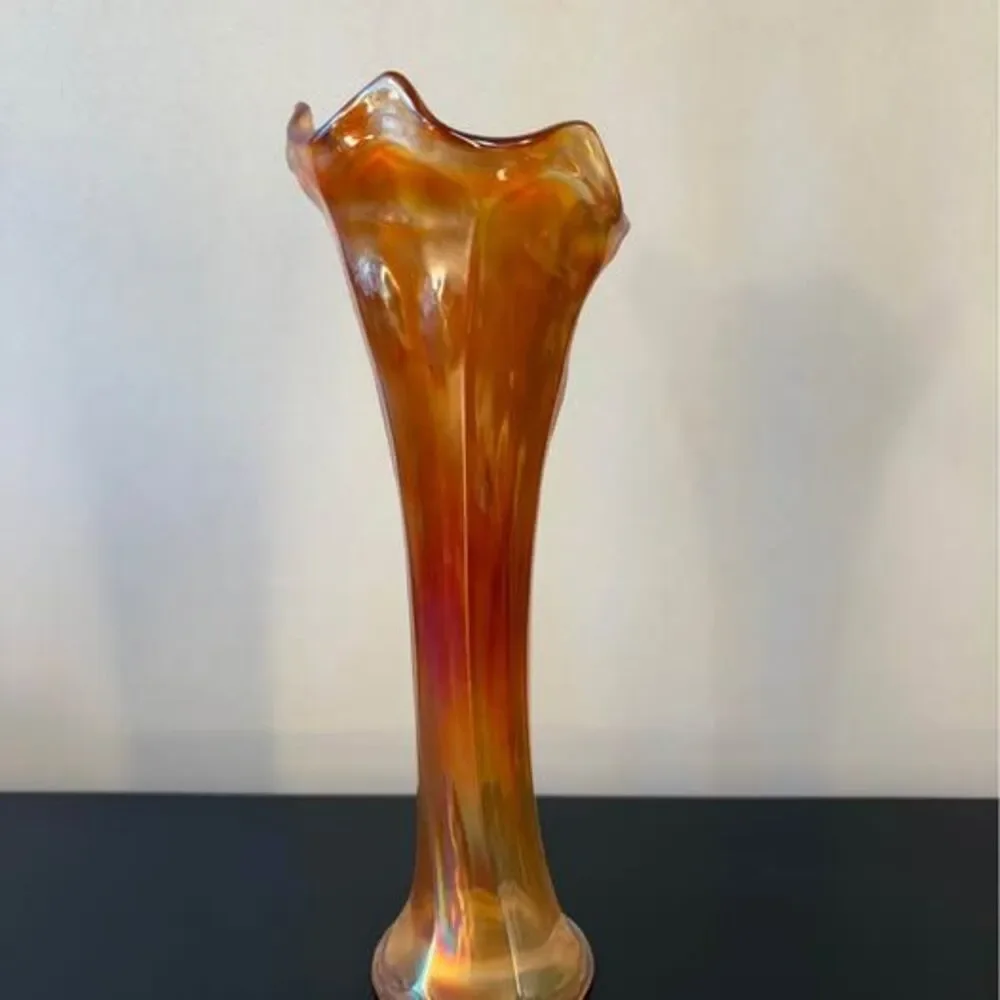 Antique Imperial Marigold Carnival Glass Vase